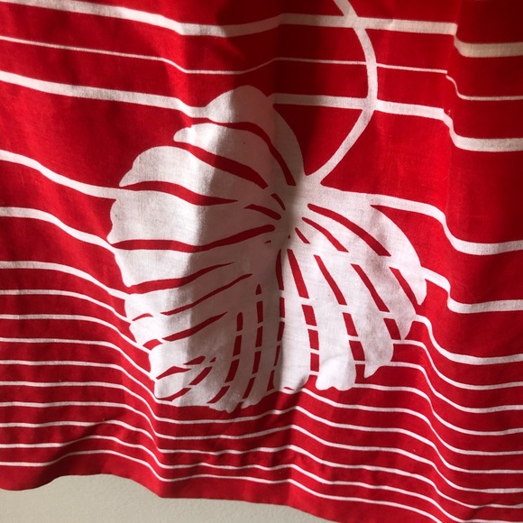*SOLD* Vintage red white monstera print day dress - Picture 6 of 16